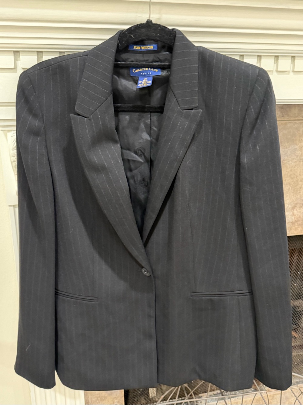 Ladies Charter club Black Pinstripe Blazer, size 12P